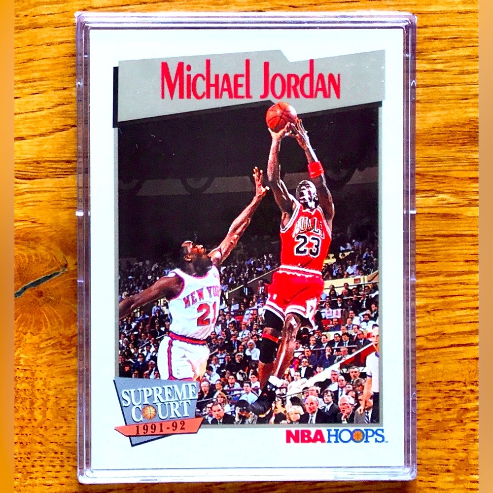 1991-92 Michael Jordan NBA Hoops Supreme Court #455 HOF Chicago Bulls Snap Case